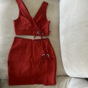 Burnt Orange Two Piece Skirt Set